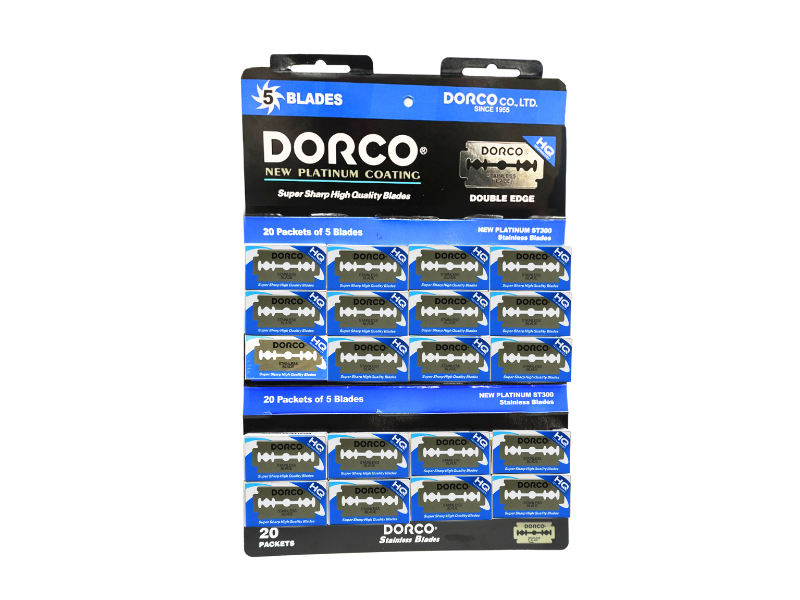 Dorco Razors Double Edge Blades (Blue) 100 CT