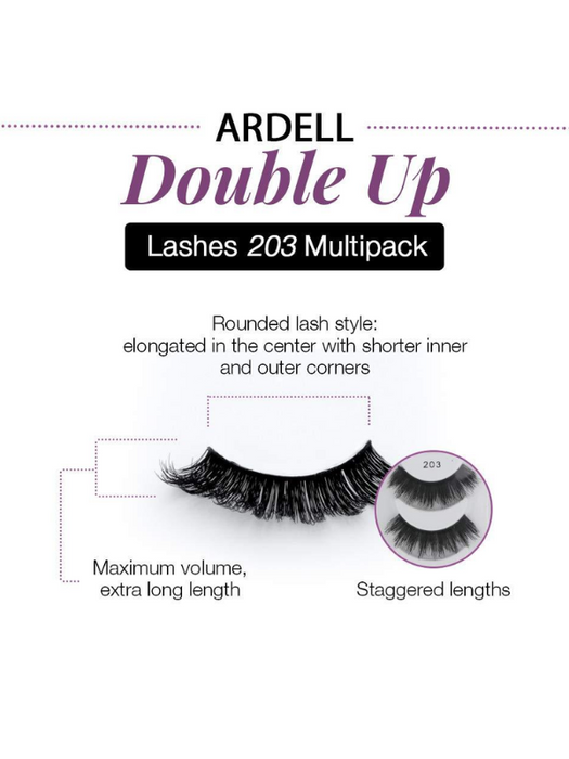 Ardell Double Up 4 Pack 203 Lashes - Black Information