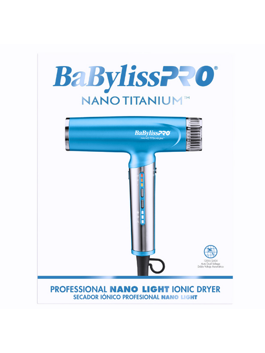 BabylissPRO Nano Titanium Professional Nano Light Ionic Dryer Nano Blue front box