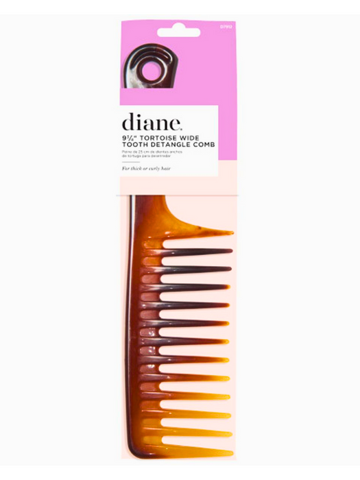 Diane Tortoise Wide Tooth Detangle Comb 9-3/4"