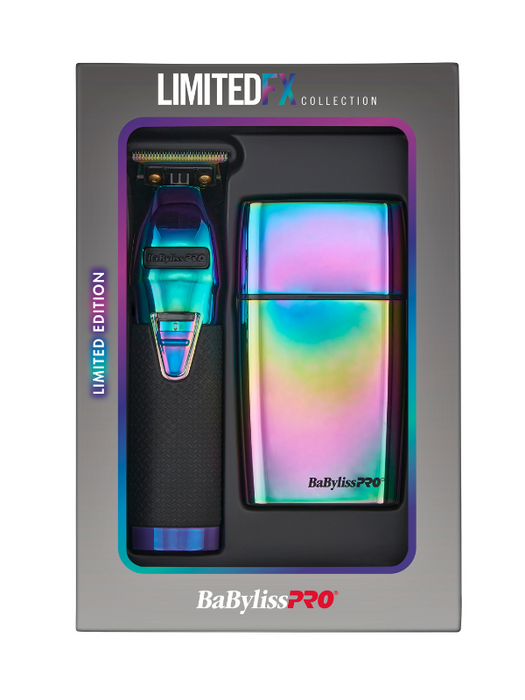 BaBylissPRO LimitedFX Iridescent Holiday Prepack - All Metal+ Trimmer & Double Foil Shaver