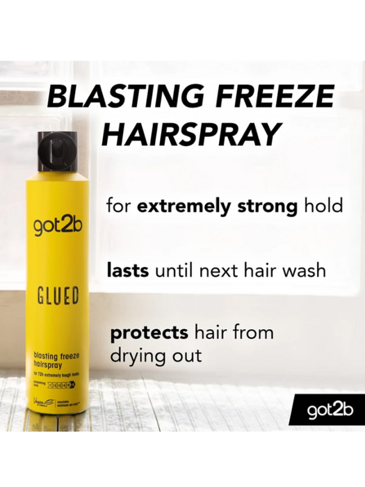 Got2b Glued Blasting Freeze Hairspray 12oz Informational