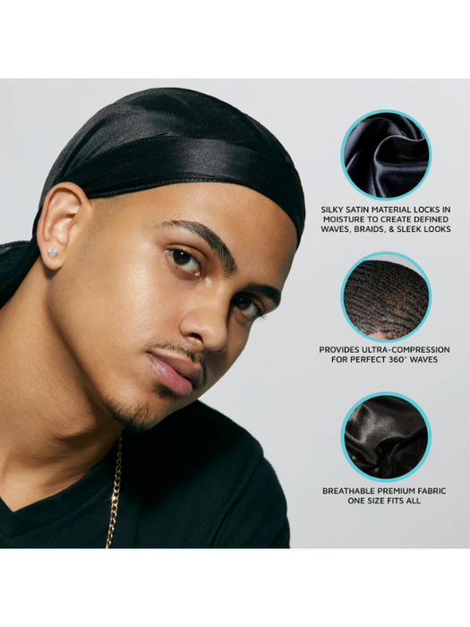 Kiss Colors & Care Silky Satin Power Wave Durag Waves