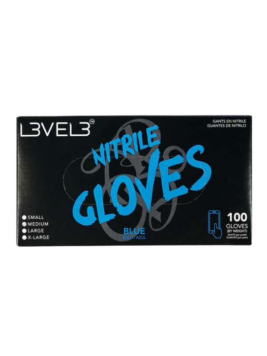 L3VEL3 Professional Nitrile Gloves Blue - 100 Pack