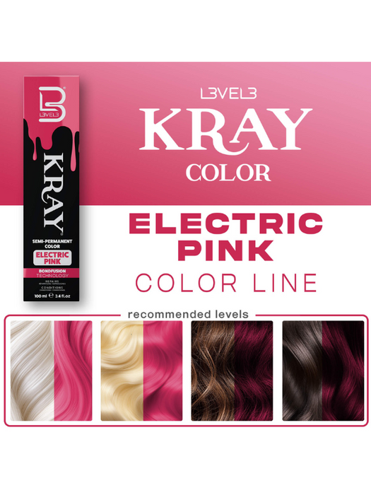 Color Line for L3vel3 Kray Electric Pink Semi Permanent Hair Color