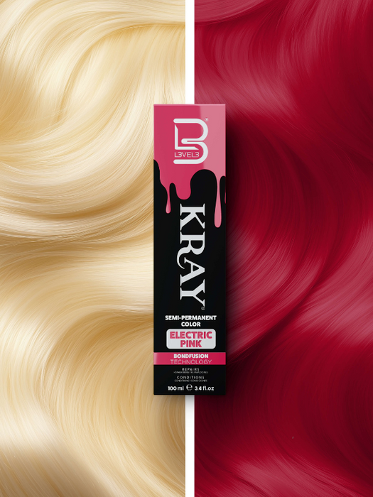 L3vel3 Kray Electric Pink Semi Permanent Hair Color