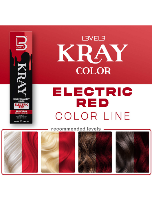 L3vel3 Kray Red Semi-permanent color 100ml Color Line