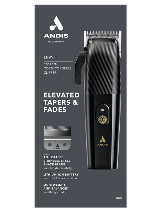 andis envy ii clipper front packaging