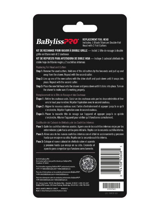 Babylisspro Purple Replacement Foil back packaging