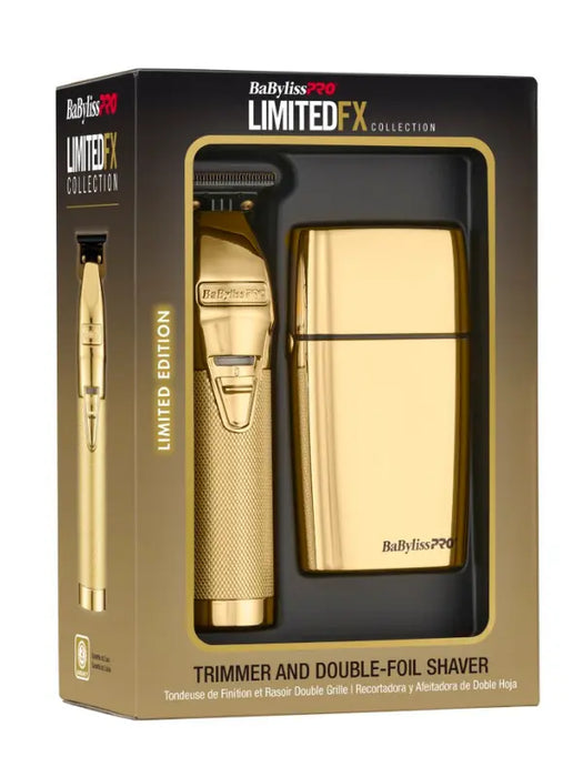 BaBylissPRO LimitedFX Collection Trimmer and Double-Foil Shaver Gold