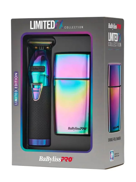 BaBylissPRO LimitedFX Iridescent Holiday Prepack - All Metal+ Trimmer & Double Foil Shaver 1