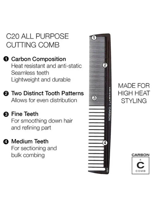 cricket-carbon-c20-all-purpose-cutting-comb-description