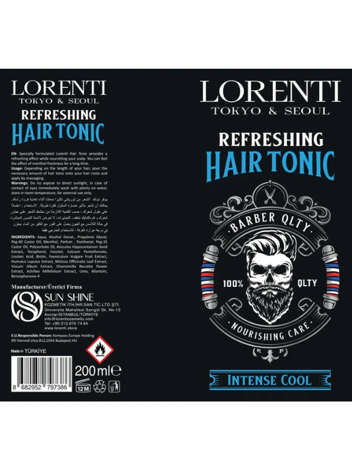 lorenti hair tonic label