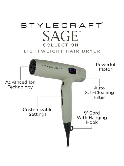Stylecraft Professional Digital Brushless Motor Lightweight Hairdryer #SC107B