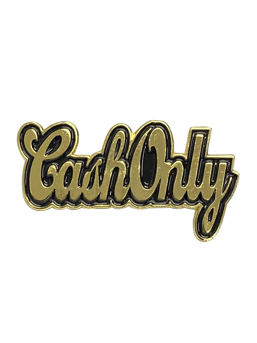 Blood Veins & Bandages Cash Only Gold Barber Pin (Cursive)